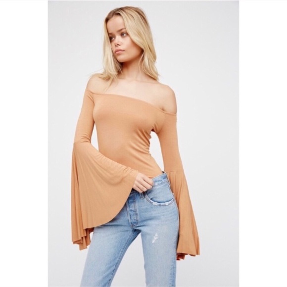 FREE PEOPLE off shoulder bell sleeve top - Picture 3 of 6